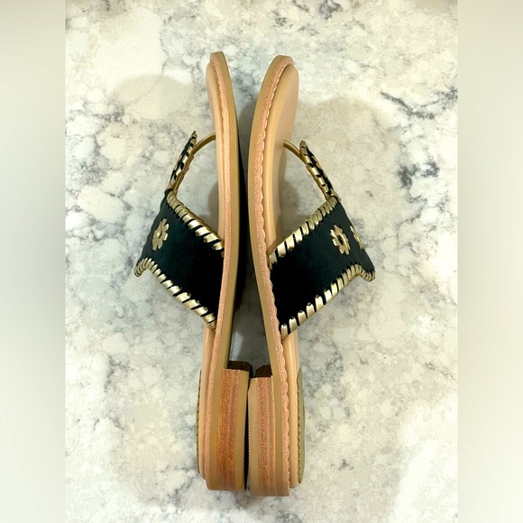 NIB Jack Rogers - Jacks II Flat Sandal Velvet - Size 6.5, 7, 7.5 Black/Platinum - Picture 5 of 9